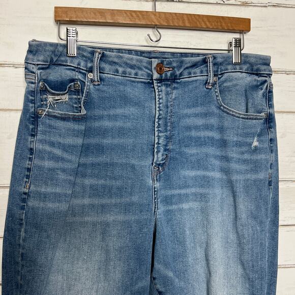 American Eagle Curvy Hi-Rise Jegging Distressed Stretch Denim Plus Size 18 - Picture 9 of 9